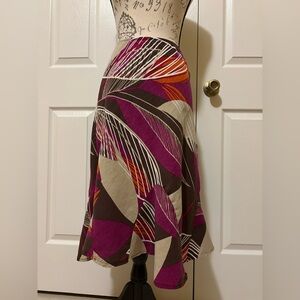 East 5th A-Line Skirt in Purple, Orange, and Cream